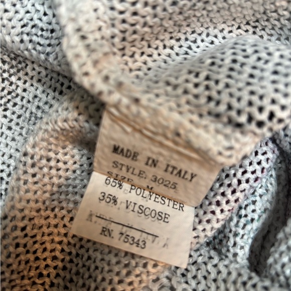 LUISA RICCI ITALY DOLMAN SLEEVE FLORAL FEATHER VIBRANT KNITTED SWEATER SZ M - Picture 5 of 10